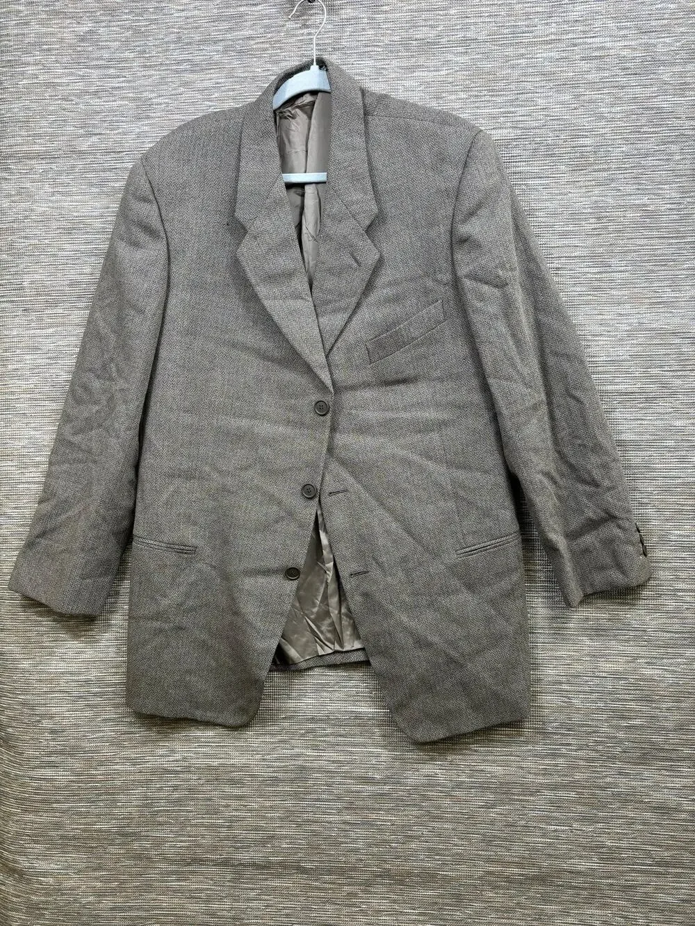 Giorgio Armani Blazer Mens 43R Brown Herringbone Wool Cotton Sport Coat Italy